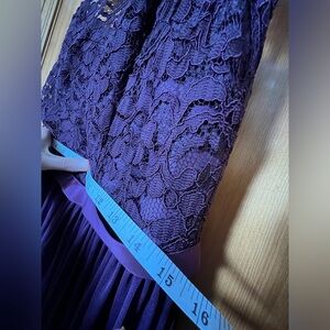 David’s Bridal purple lace bridesmaid prom dress 12